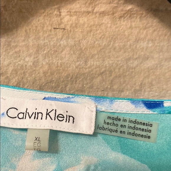 Calvin Klein Womens Floral Print Short Sleeves blouse Size XL - Picture 4 of 11